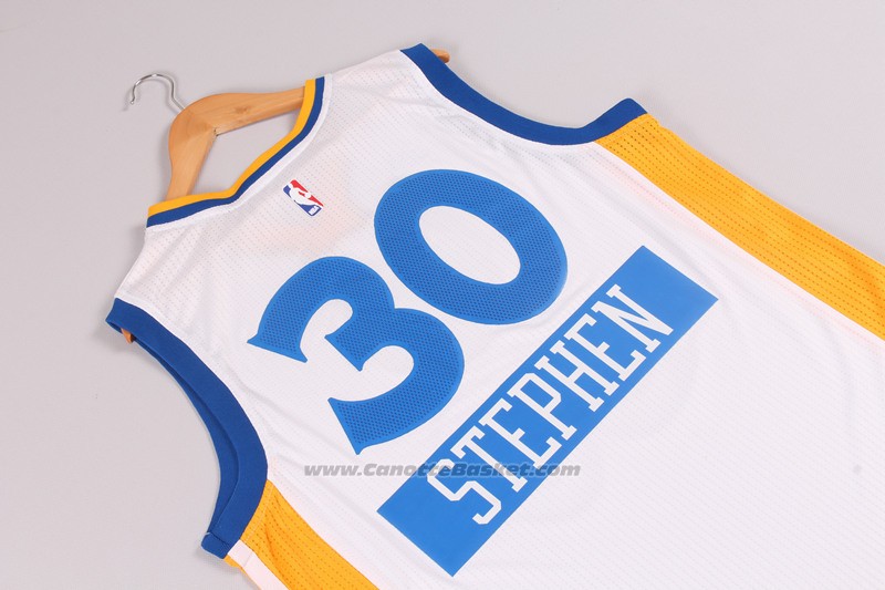 Maglia Natale 2014 Golden State Warriors Adidas Personalizzate Bianco